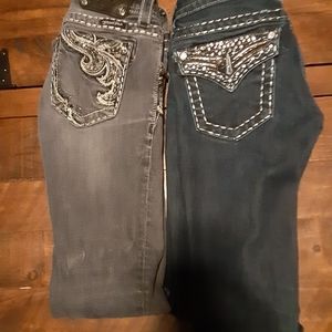 Miss me Jean's dark wash and grey wash size 24